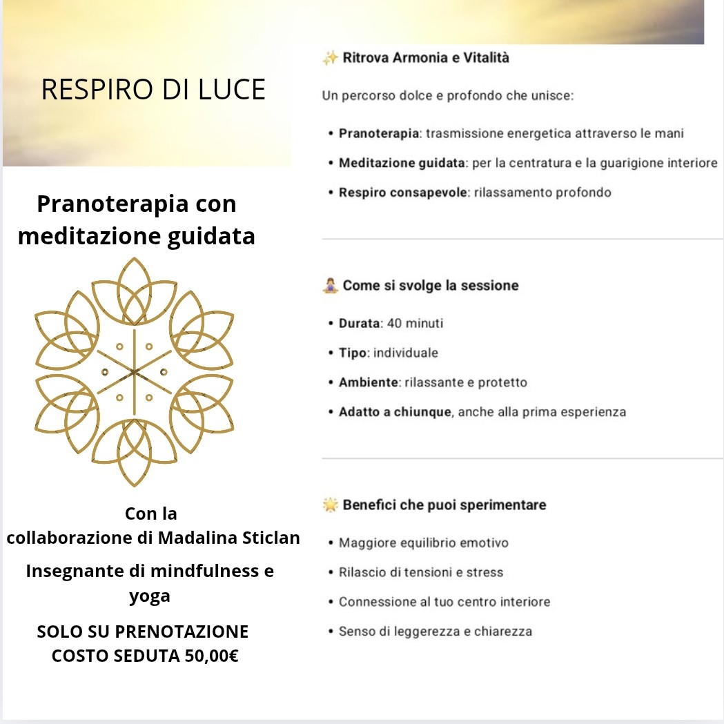 Respiro di Luce - percorso di pranoterapia e meditazione guidata