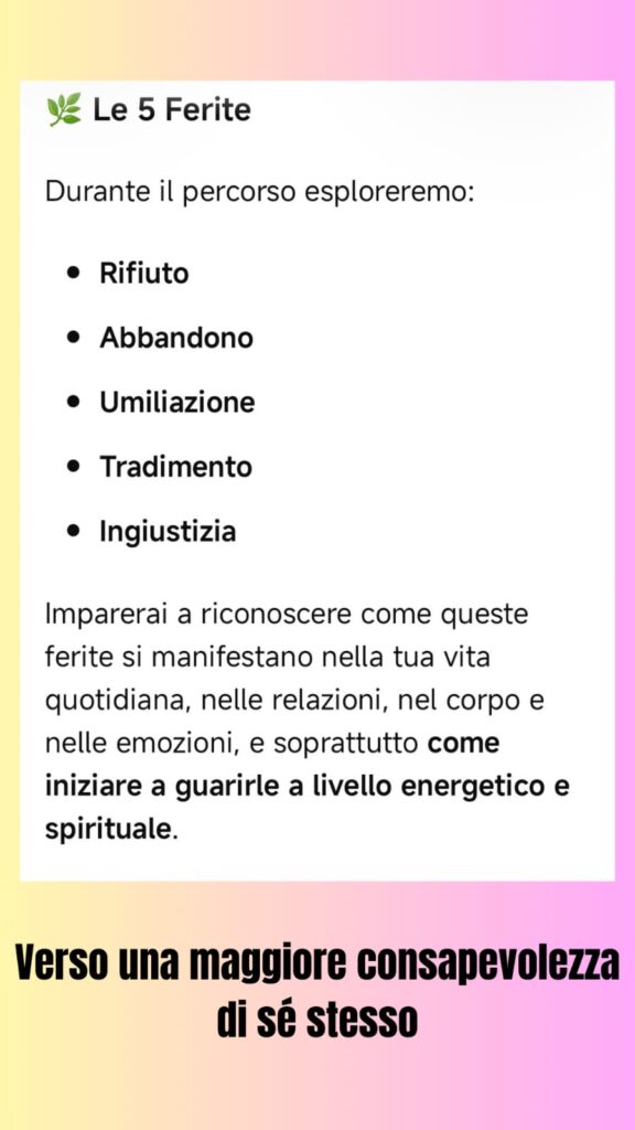 Le 5 ferite dell'anima - locandina informativa 2