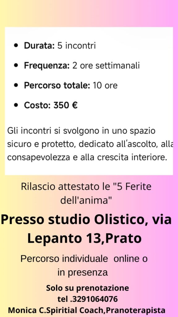 Le 5 ferite dell'anima - locandina informativa 3
